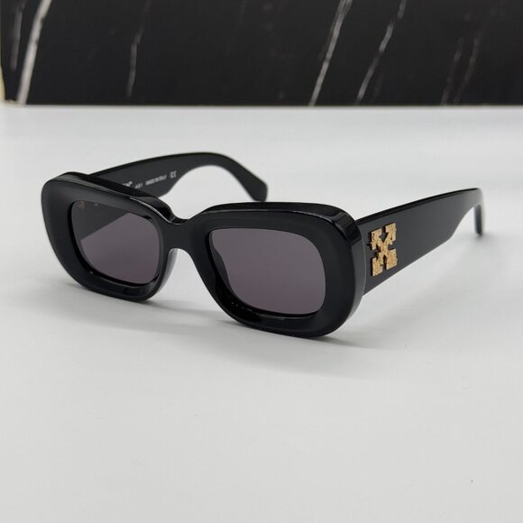NEW OFF-WHITE CARRARA 007 BLACK OVAL UNISEX SUNGLASSES OFF-WHITE CARRARA main image 9